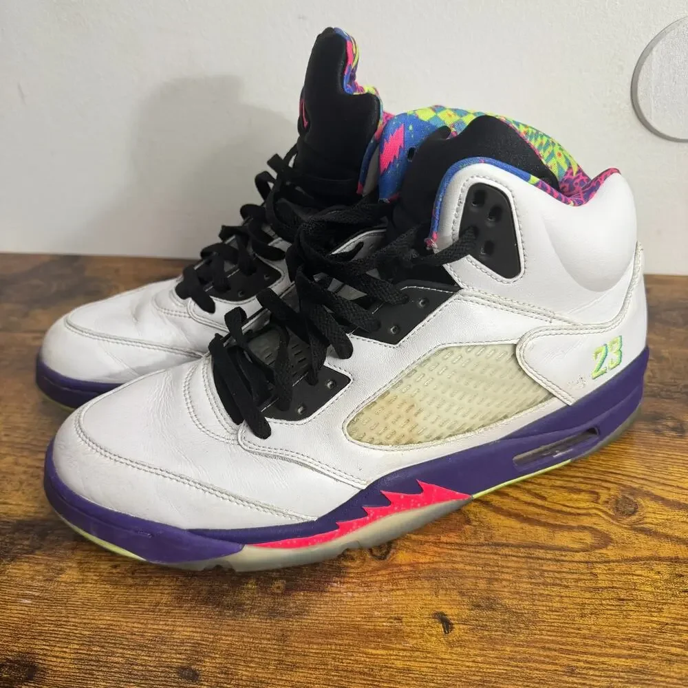 Nike Air Jordan 5 Retro Alternate Bel-Air 2020 Shoes White Purple Mens Size 12